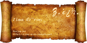 Zima Áron névjegykártya